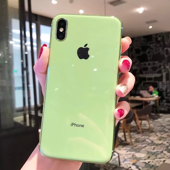 New Glossy Silicone case iPhone XSMax Green + Gift - Picture 3 of 6